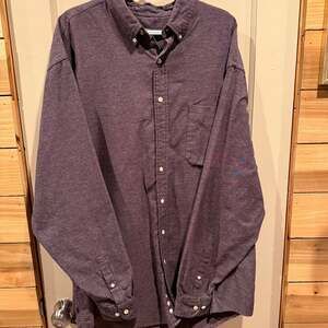Men’s Eddie Bauer Button Up XL Tall 100% Cotton Purple